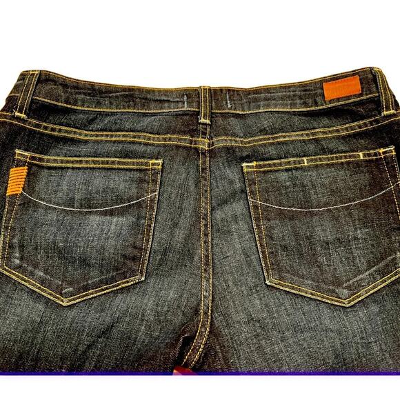 PAIGE RAW HEM JEAN SHORTS BLUE SIZE 30 - Picture 4 of 6